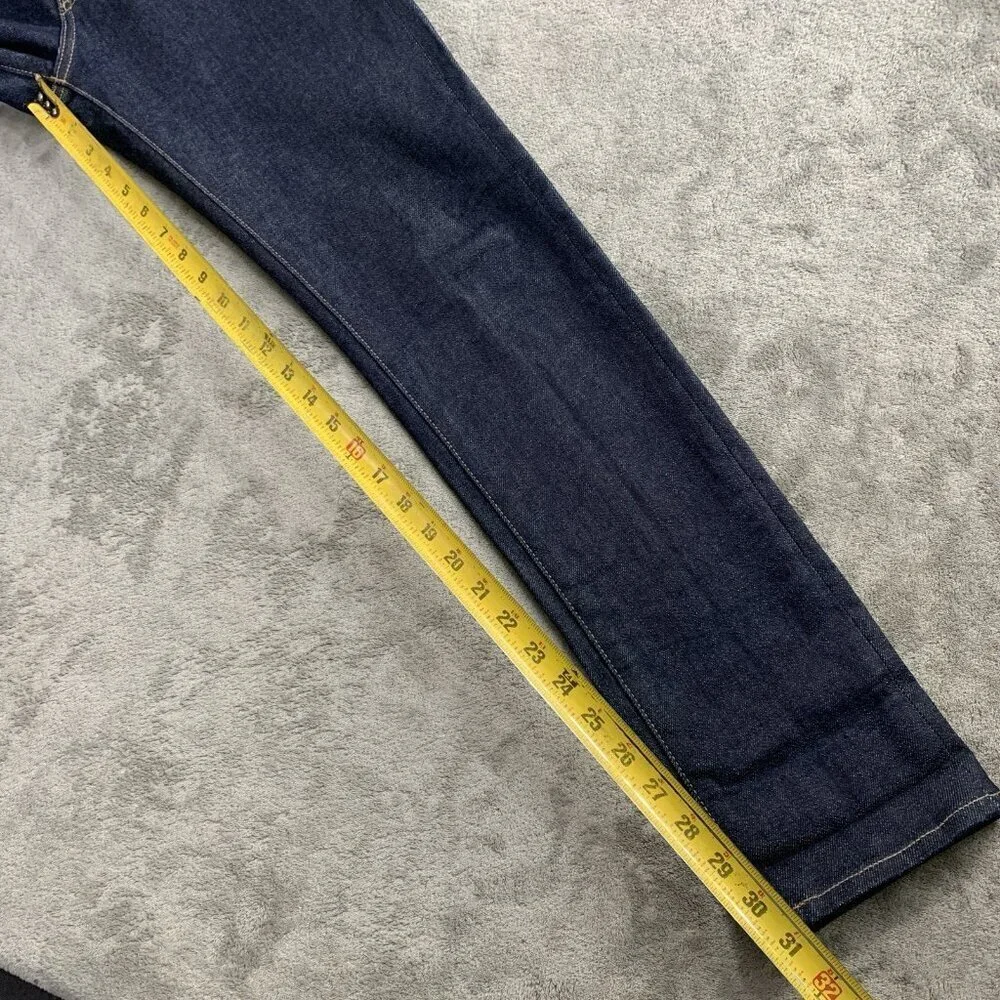 UNIQLO Selvedge Jeans Men 29x31 Straight Slim Dark Kaihara Raw Wash Denim